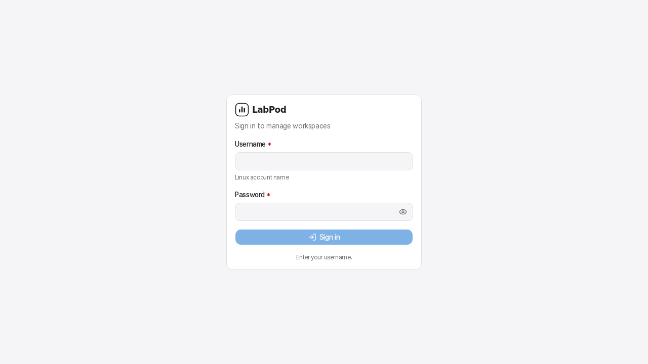 LabPod login page